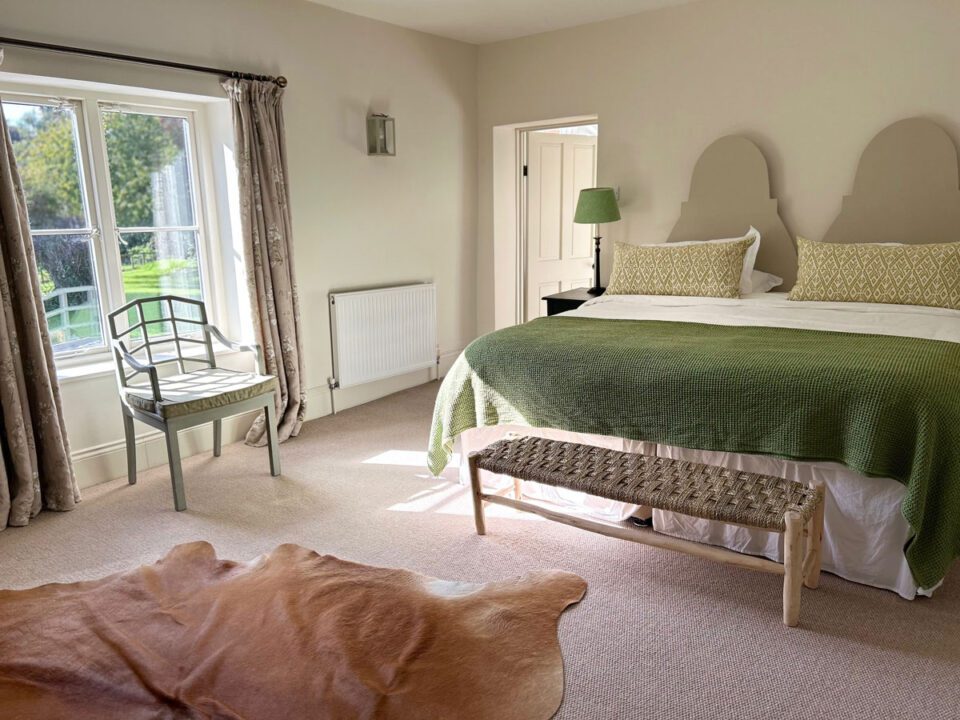 Agate is one of nine en-suite bedrooms in this large, luxury holiday home in Herefordshire. Ideal for family holidays and group bookings | Monnington House