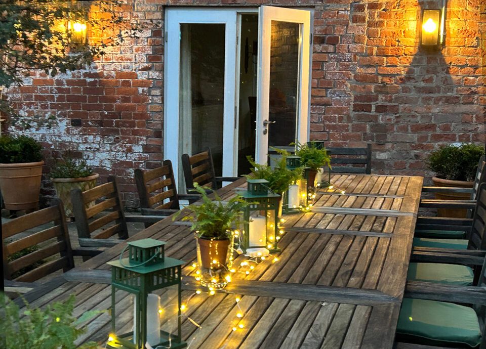 Large luxury holiday accommodation with outside dining space in Herefordshire | Monnington House